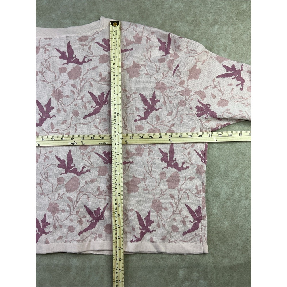 Disney Parks Tinker Bell Cardigan Sweater Dusty Pink Tinkerbell Plus Women Sz 3X - Picture 3 of 8